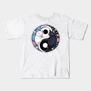 Playful Ying Yang Cats Kids T-Shirt